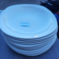 assiettes blanches faïence 5 plates, 7 creuses