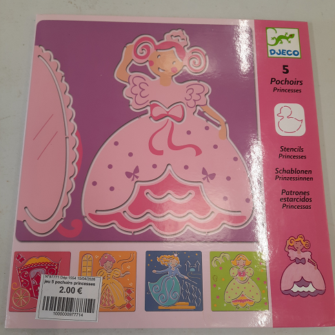 jeu 5 pochoirs princesses