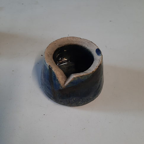 Petit POT EN GRÈS bleu Fait main Grèce