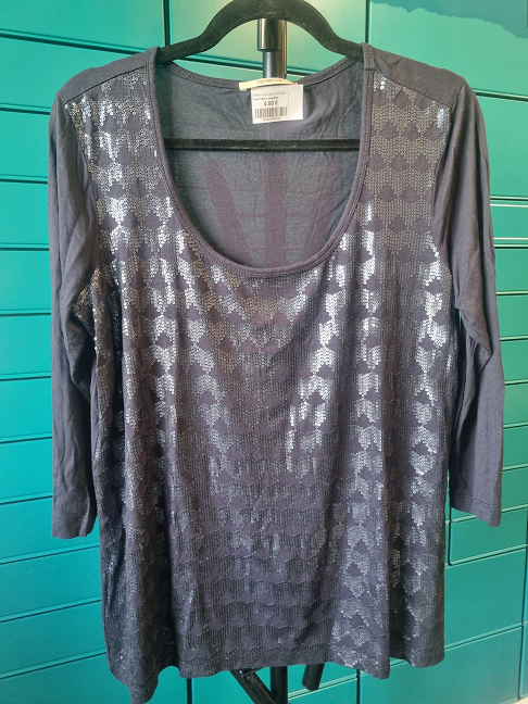 haut bleu a sequins