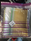 5 serviettes de table rayures jaune /vert