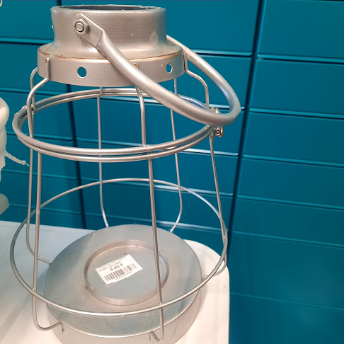 Lampion gris métal