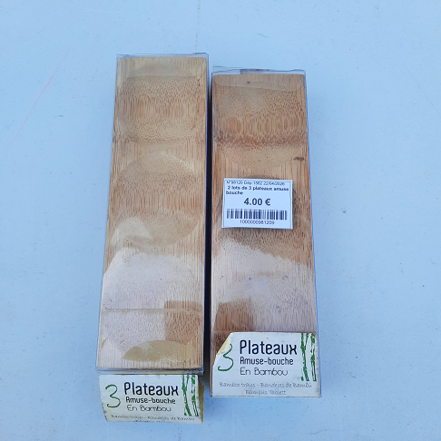 2 lots de 3 plateaux amuse bouche