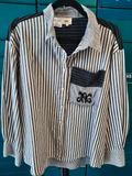 chemisier rayé blanc et noir, marque Ange, taille XL