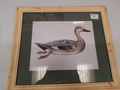Cadre entourage bois jaune « canard tête blanche » 45x39 cm