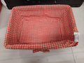 Panier osier rouge tissus vichy  (petit)
