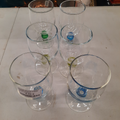 Lot de  6 verres a pieds point couleurs