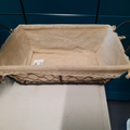 Panier métal tissu beige rectangle