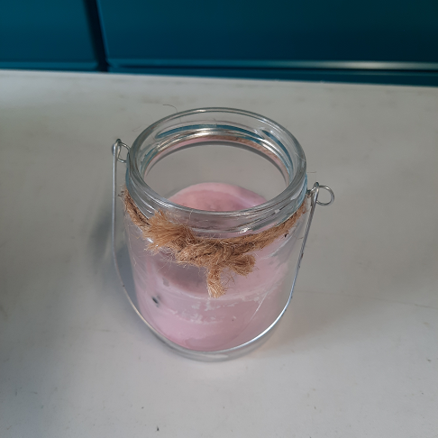 Bougie verre rose