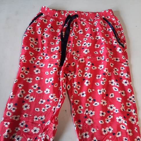 Pantalon pyjama rouge à fleurs, T38