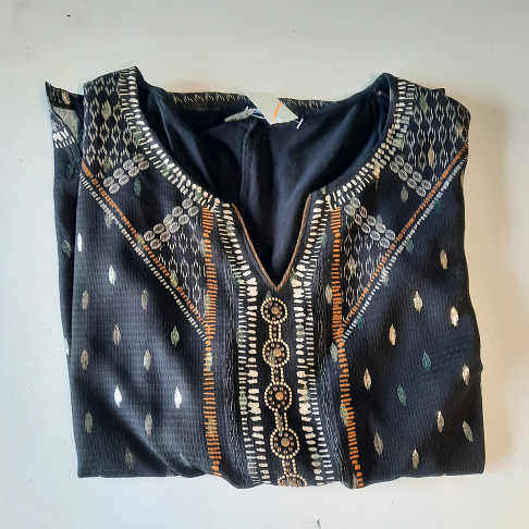 Tunique femme BREAL,  noir et brodé,  T38