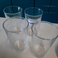 4 verres bleu transparent et orange