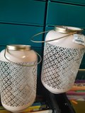 2 lanternes metal rose poudré à 20€ les 2,