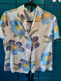 Chemisier MC fleur bleu/vert viscose T42