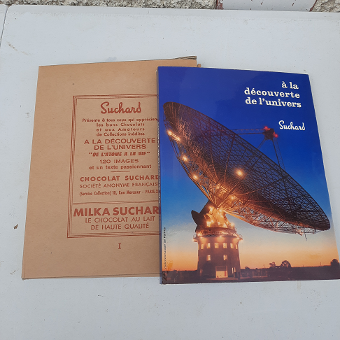 A la découverte de l'univers "Mystères et prodiges 1 de l'atome à la vie chocolat Suchard neuf avec photos à coller jamais utilisé