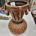 Vase chiné marron et orange