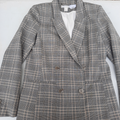 Veste à carreaux gris clair    H&M                                      T36