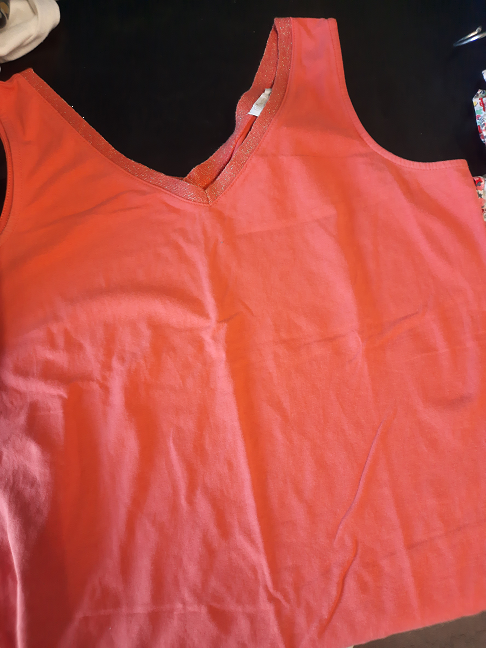 Débardeur orange "Gémo" T L