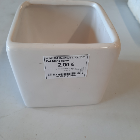 Pot blanc carré