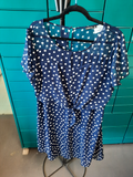 robe bleu marine à pois blanc XL