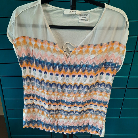 haut femme jaune rose bleu