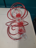 porte 3 fleurs séchées petit vase tenu par cable blance et rouge