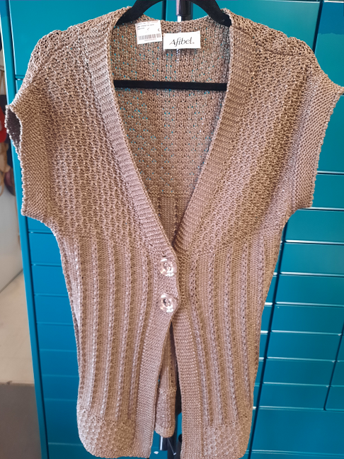 gilet 3/4marron sans manches