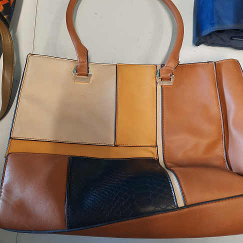 Sac à main, Kamel, jaune blanc noir