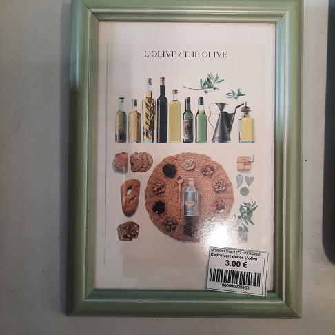 Cadre vert décor L’olive
