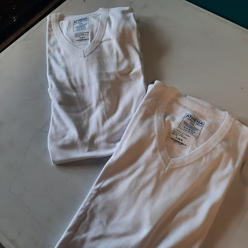 Maillots de corps
manches courtes blancs
Taille XXL