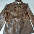 Blouson cuir marron