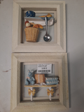 2 cadres blanc lapin chambre et cuisine