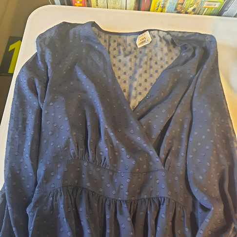 robe bleue à poil bleu, taille S