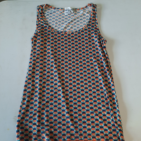 Haut femme Ronde orange bleu