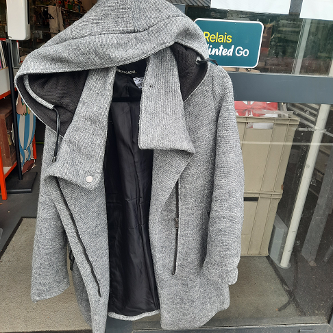 manteau capuche gris t42