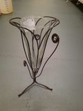 Soliflore support métal H 30 cm vase