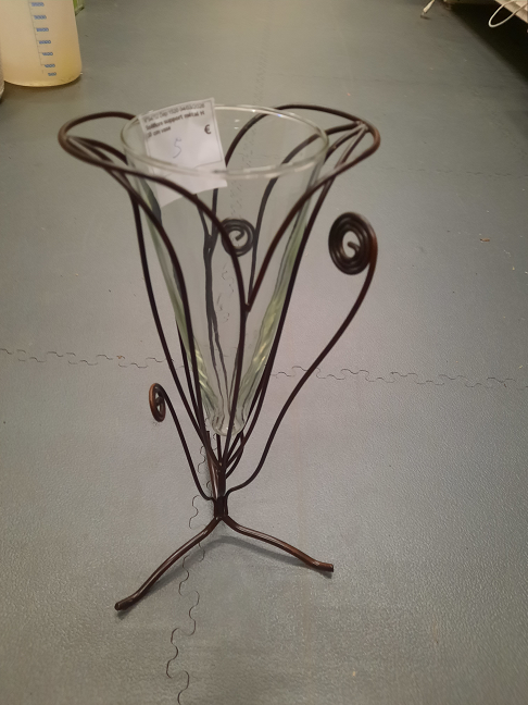 Soliflore support métal H 30 cm vase