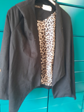 blouson léger noir, doublure fantaisie Léopard, marque Bréal, taille XL