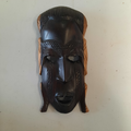 Masque africain  bicolore  origine  Sénégal