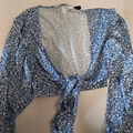 Blouse cache cœur bleu pull bear TM