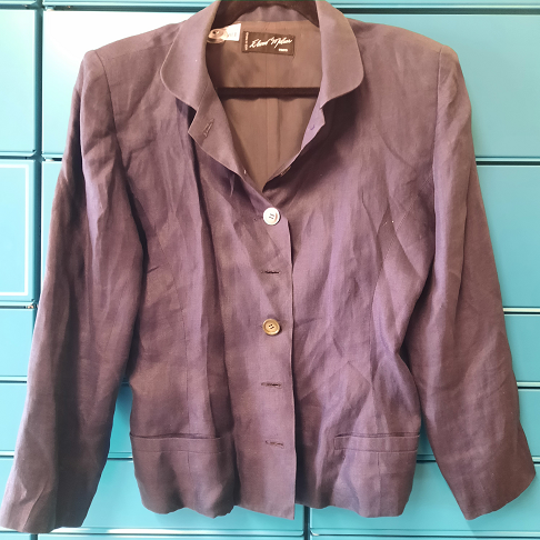 Veste lin bleu t 42