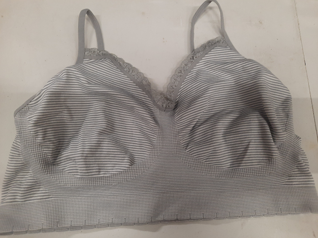 Soutien gorge S.armartures rayé gris/blc