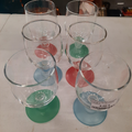 Lot de 6 verres a pieds couleurs