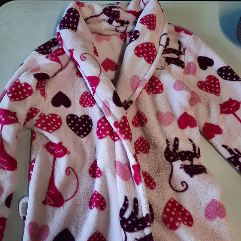 Peignoir chat rose