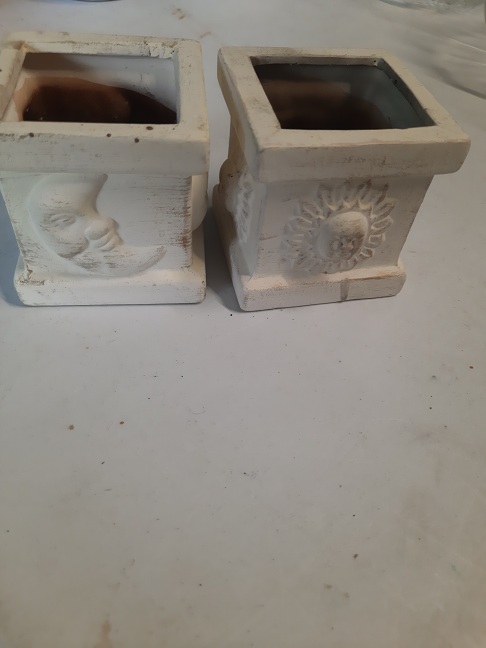 2 bougeoirs carrés en céramique