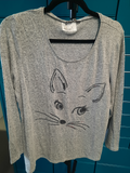 t shirt armand thierry t40 tete de chat manches longues