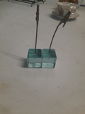 2 petits porte photos vert transparent