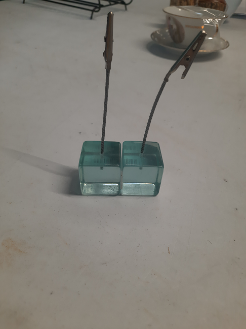 2 petits porte photos vert transparent