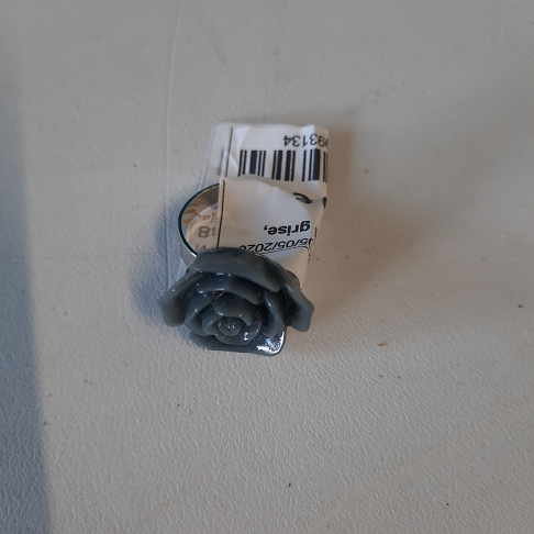 Bague fleur rose grise, ajustable
