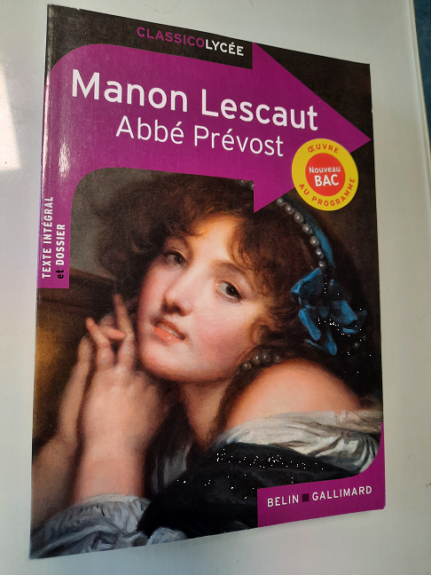 Livre Manon Lescaut d'Abbé Prévost (scolaire)